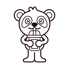 Panda Drink Bubble Tea Coloring Page