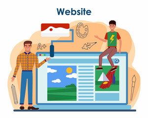 Art school education online service or platform. Student learning