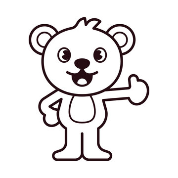 Polar Bear Good or Thumbs Up Pose Coloring Page