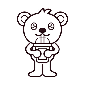 Polar Bear Drink Bubble Tea Coloring Page