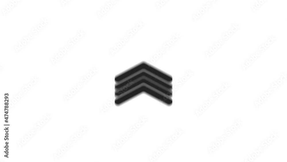 Poster Social media swipe up arrows motion graphics animation. Alpha channel without background. Swipe up animation footage.