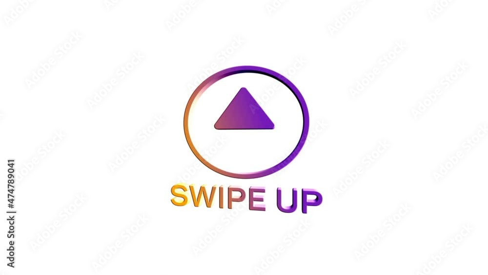 Leinwandbilder 3d Swipe up, arrow up buttons colorful gradient. Application and social network icons, swipe up for advertising. Social media scroll arrows. 4K video animation with alpha channel