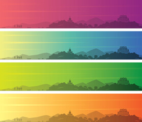 Fototapeta na wymiar Srinagar Multiple Color Gradient Skyline Banner