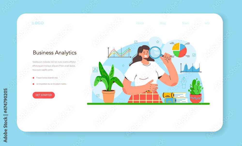 Poster data journalism or data-driven journalism web banner or landing page