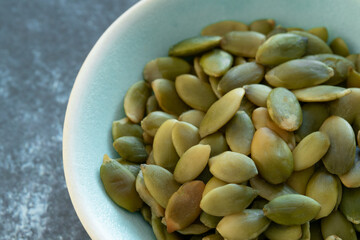 Green Pepita Seeds in a Bowl