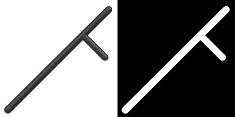3D rendering illustration of a police baton