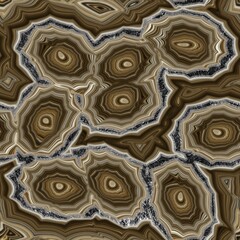 Seamless banded agate geode marble rock with gray stone edge surface pattern design for print. High quality illustration. Infinite continuous repeat of agate mineral stone abstract wallpaper design.