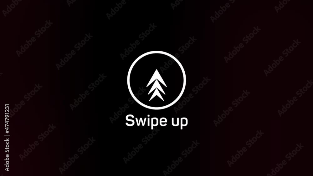 Aufkleber Glitch Swipe up animation button. Application and social network icons, swipe up for advertising. Social media scroll arrows. 4K video animation with alpha channel