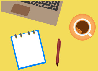 2022 plan notebook list concept. new year plan. 2022 Writing plan in notebook, top view, planning concept, business finance goal setting concept.