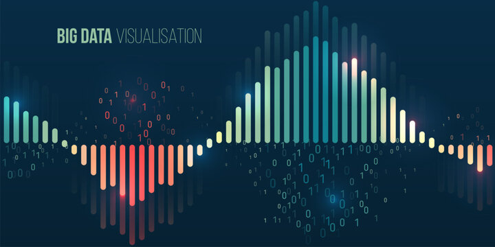 Data Algorithms, machine learning. Array visual concept. Big data complex. Visualization of large amounts of data. File structuring.