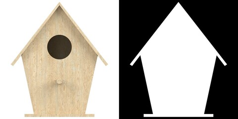 3D rendering illustration of a bird house