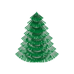 Pine abstract silhouette, Christmas tree, vector illustration.