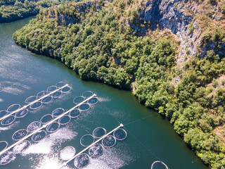 Aerial view of Krichim Reservoir, Bulgaria