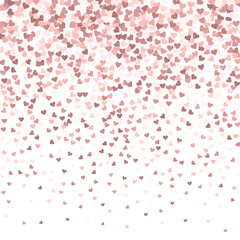 Pink heart love confettis. Valentine's day gradien