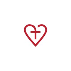 Obraz premium Cross and love logo