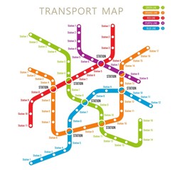 Metro, subway or underground transport system map, urban city metro station line scheme, vector. Subway or metro tube or railway train routes plan for public transport network