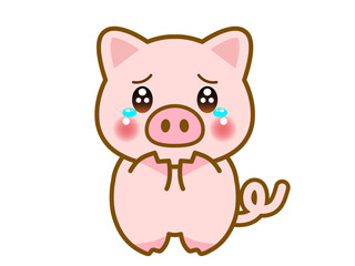 ピエンするブタのイラスト素材＿ベクター