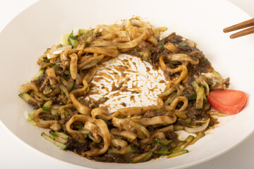 盛岡じゃじゃ麺　3.麺を少し残す