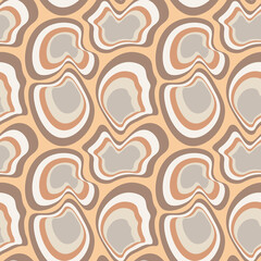 Illustration Seamless pattern on a square background - asymmetrical fantasy spots - molecules, stones or shell of the animal Abstraction. Design element. Wallpapers, textiles, packaging, background