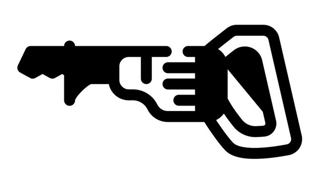 reciprocating saw tool animated line icon reciprocating saw tool sign. isolated on white background