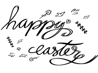 Happy easter egg font calligraphy lettering decoration ornament religion rabbit bunny cartoon character gift box holiday spring summer season march april celebrate festival party vecter