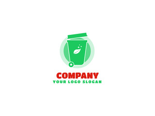 trash can logo suitable for environmental sustainability or related companies