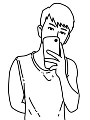 black and white of man cartoon for coloring