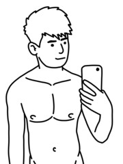 black and white of man cartoon for coloring