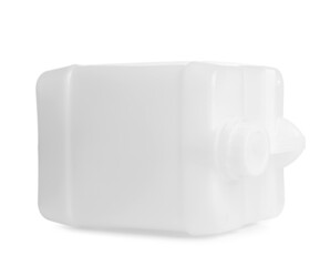Plastic jerrycan on white background