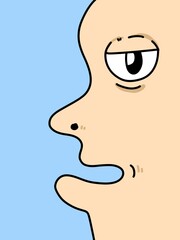 cute man cartoon on yellow background