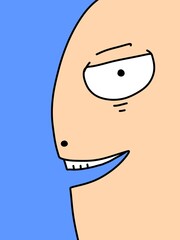 cute man cartoon on yellow background