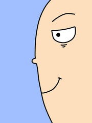 cute man cartoon on yellow background