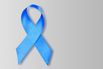 Blue prostate cancer prevention ribbon. men's Health