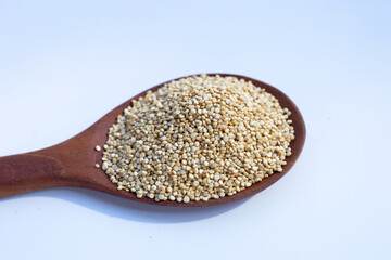 Organic Quinoa on white background.