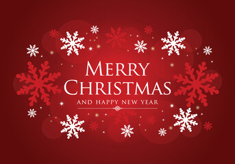 Fototapeta na wymiar Merry Christmas greeting card with festive elements.