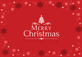 Naklejka na ściany i meble Merry Christmas greeting card with festive elements.