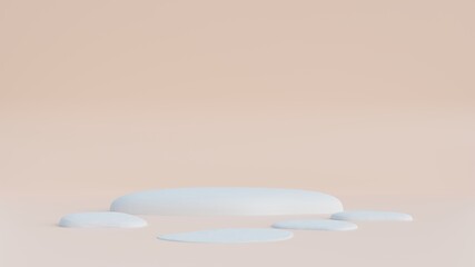 Minimal scene with pile of white snow on pastel color background.Merry christmas and happy new year presentation.3d rendering illustration.