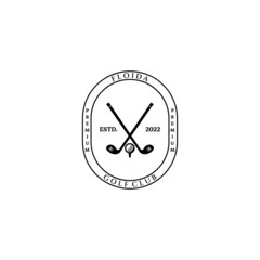 golf line art icon logo minimalist vector illustration design