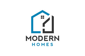 Fototapeta premium Logo design of J in vector for construction, home, real estate, building, property. Minimal awesome trendy professional logo design template.