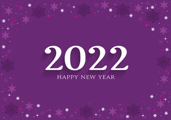 2022 Happy New Year card with christmas festive elements.