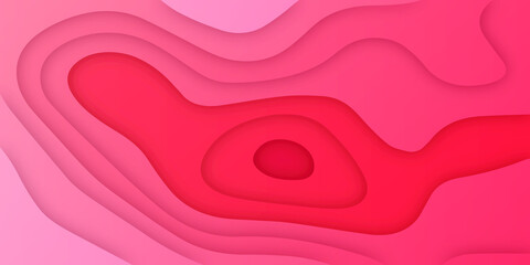 Background in paper style. Abstract colored background. Pink Abstract Paper Cut Background Vector Shadows 3D Smooth Objects Modern Design
