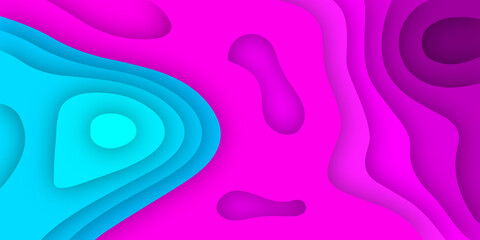 Modern wavy retro background for texture. Repeated and circular geometric shapes. Abstract 3D design. Trending modern abstract paper cut out background texture design. 