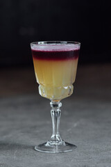 New York whiskey sour in crystal wine glass