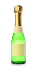 Bottle of champagne on white background