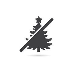 Vector Isolated No Christmas Tree Icon