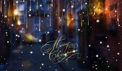 Fototapeta na wymiar Merry Christmas holiday background, greetings, poster