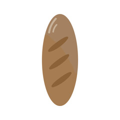 Cartoon bread icon. Isolated object. Food element. Realistic art. Modern hand drawn. Vector illustration. Stock image.