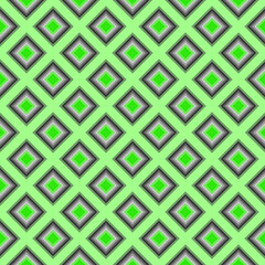 Fototapeta na wymiar Diamond shape or square repeating pattern, green colour