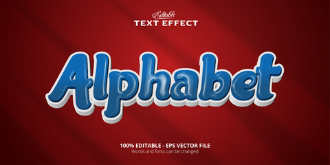 Editable Alphabet text effect, Red Background