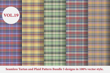Tartan and Plaid Pattern Bundle Vol.19, Buffalo Vector, Fabric background wallpaper, Monochrome, collection Vector plaid